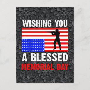 Cartão Postal De Festividades Desejando um Memorial Day abençoado