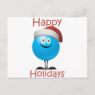 Cartão Postal De Festividades Desejo azul feliz do ornamento Feliz Natal