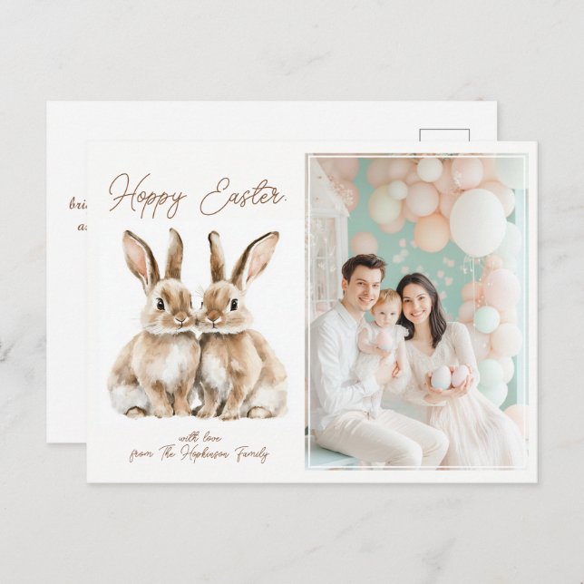 Cartão Postal De Festividades Desejo de Páscoa Especial 🐇 Egg-stra Personalizáv (Frente/Verso)