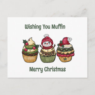 Cartão Postal De Festividades Desejo-lhe muffin Feliz Natal