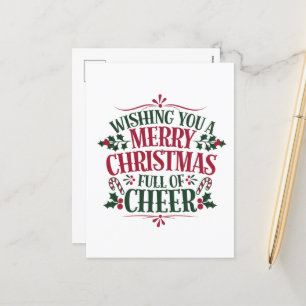 Cartão Postal De Festividades Desejo-te Feliz Natal de arte
