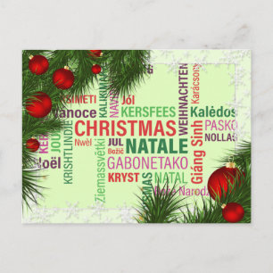 Cartão Postal De Festividades Desejos da Árvore de Natal Global