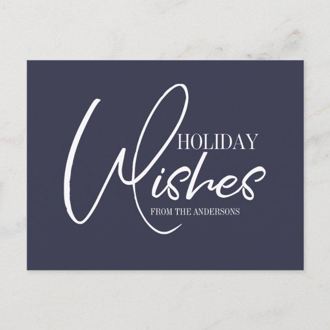 Cartão Postal De Festividades Desejos de Férias Cartão de Natal (Frente)