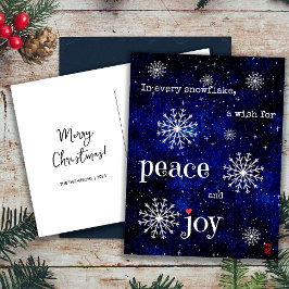 Cartão Postal De Festividades Desejos de Natal Estrela Noturna Paz e Alegria 