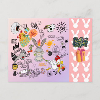 Cartão Postal De Festividades Desejos de Páscoa para sua família e amigos