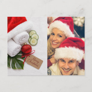 Cartão Postal De Festividades Desejos de Spa de Natal crie sua própria foto