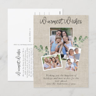 Cartão Postal De Festividades Desejos Mais Quentes Colagem de Fotos de Eucalipto