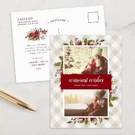 Cartão Postal De Festividades Desejos mais quentes do inverno Verde 2 Foto