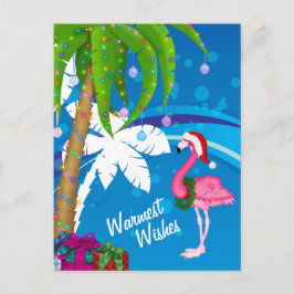 Cartão Postal De Festividades Desejos mais quentes Palm Trees Flamingo Beach Nat