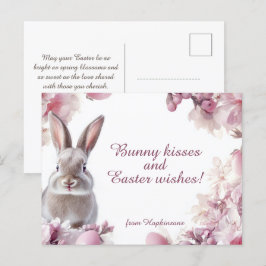 Cartão Postal De Festividades Desejos personalizáveis 🐇 de Páscoa Hoppy