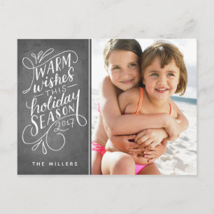 Cartão Postal De Festividades Desejos Quentes Neste Feriado Mão Letrada 1-Foto