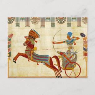 Cartão Postal De Festividades Desenho Colorido do Faraó Ramsés II do Antigo Egit