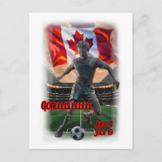 Cartão Postal De Festividades Desenho Colorido sobre uma Celebração de Futebol e