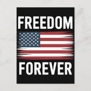 Cartão Postal De Festividades Desenho da bandeira americana patriótica liberdade