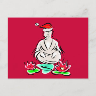 Cartão Postal De Festividades Desenho de Buddha do Natal