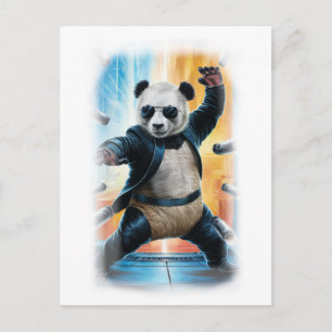 Cartão Postal De Festividades Desenho de Filme Paródia Colorido em um Branco
