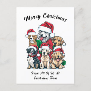 Cartão Postal De Festividades Desenho de Natal para Cachorro Bonito