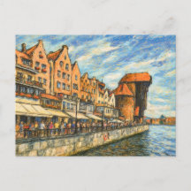 Desenho em pastel da histórica porta do guindaste 