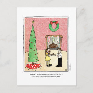 Cartão Postal De Festividades Desenhos animados do NATAL por Ellen Elliott