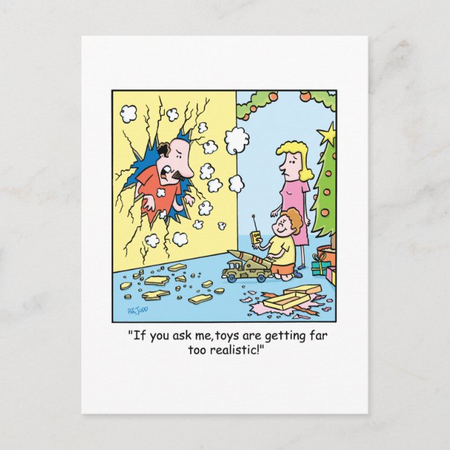 Cartão Postal De Festividades Desenhos animados do Natal sobre brinquedos! (Frente)