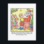 Cartão Postal De Festividades Desenhos animados do Natal sobre vidros novos de<br><div class="desc">Uns grandes desenhos animados do Natal sobre tri-focals novo de Santa. Ajudam-no a ver a distância interurbana,  curta e quem foi bom e mau.</div>