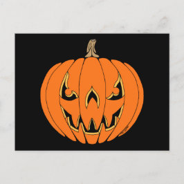 Cartão Postal De Festividades Design Assustador de Jack-o'-Lantern de Halloween