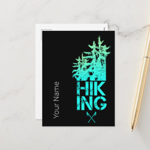 Cartão Postal De Festividades Design da Floresta Vintage ao Exterior em Caminho