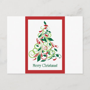 Cartão Postal De Festividades Design de árvore de Natal moderna de Feliz Natal