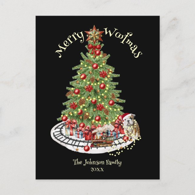 Cartão Postal De Festividades Design de Cachorro de Woofmas da feliz - Cachorro  (Frente)