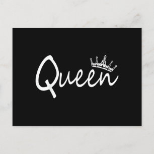 Cartão Postal De Festividades Design de Casal Correspondente Coroa Rainha e Rei