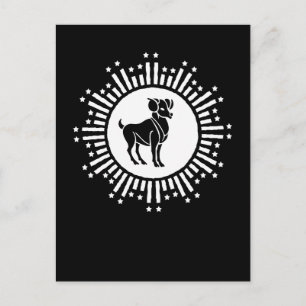 Cartão Postal De Festividades Design de explosão estelar cósmica do signo de Ári