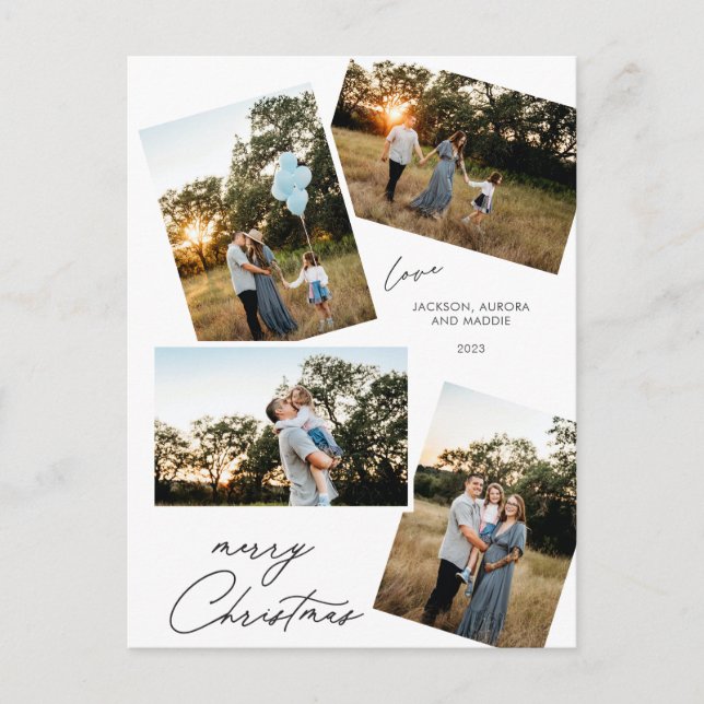 Cartão Postal De Festividades Design de Foto de Natal Moderno 4 (Frente)