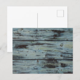 Cartão Postal De Festividades Design de madeira Turquoise presente de Chique de 