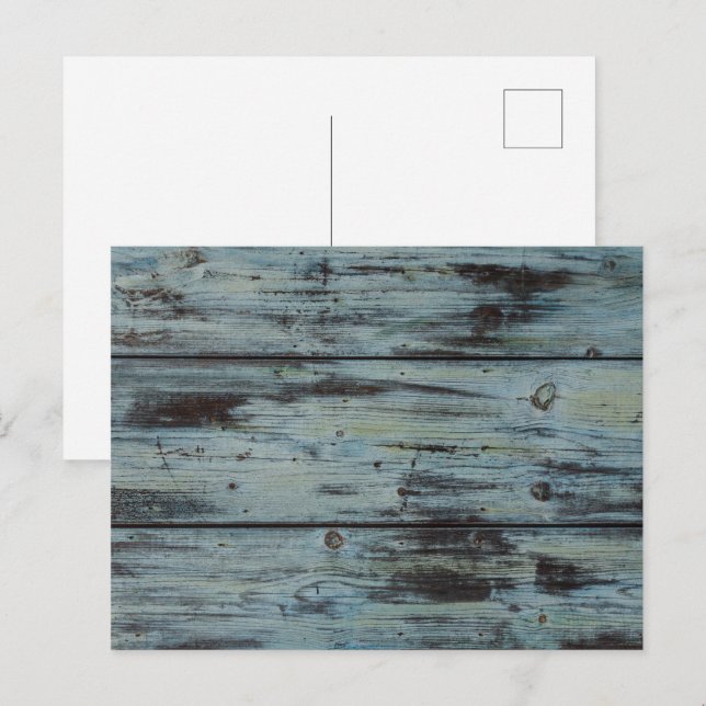 Cartão Postal De Festividades Design de madeira Turquoise presente de Chique de  (Frente/Verso)