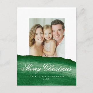 Cartão Postal De Festividades Design de Natal Alegre Moderno Verde