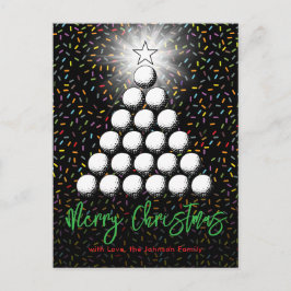 Cartão Postal De Festividades Design de Natal da Família do Golfe