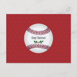 Cartão Postal De Festividades Design de Natal de Baseball, Feliz Natal