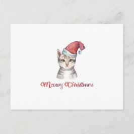 Cartão Postal De Festividades Design de Natal meowy para amantes de gato