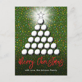 Cartão Postal De Festividades Design de Natal para Família de Golf