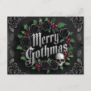 Cartão Postal De Festividades Design de Natal Vitoriano Gótico - Elegância Escur