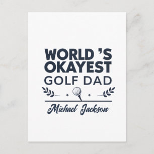 Cartão Postal De Festividades Design de Nome Personalizado do Melhor Pai de Golf