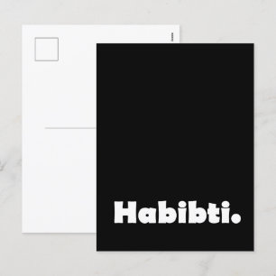 Cartão Postal De Festividades Design de texto Habibti