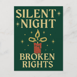 Cartão Postal De Festividades Design Noite Silenciosa Direitos Quebrados