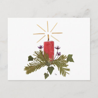 Cartão Postal De Festividades Design pressionado Natal da flor