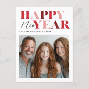 Cartão Postal De Festividades Design Vermelho feliz ano novo