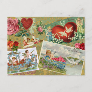 Cartão Postal De Festividades Desligamento do Dia de os namorados, Anjos, Flor