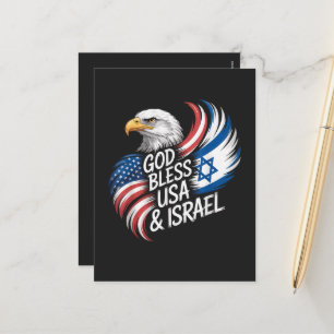 Cartão Postal De Festividades Deus Abençoe os EUA Israel