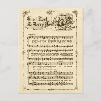 Cartão Postal De Festividades Deus Descanse Ye Feliz Cavalheiros CC0604 Cartão-p