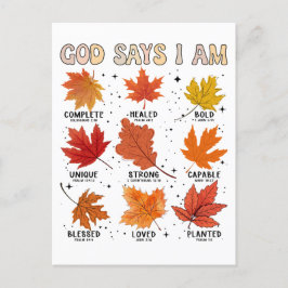 Cartão Postal De Festividades Deus disse que eu vou cair na colheita graças à Aç