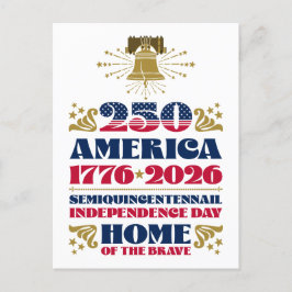 Cartão Postal De Festividades Dia da Independência do 250º Aniversário da Améric